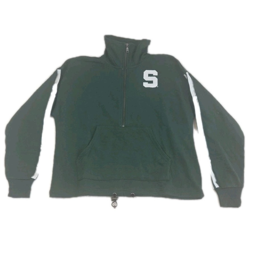 WEAR by Erin Andrews Michigan State Spartans Women's 1/2 Zip Sweat Shirt Size L